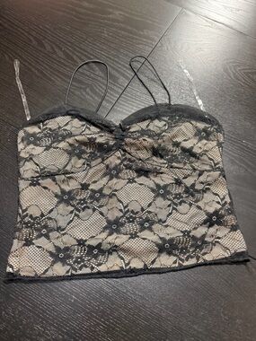 wild fable Black Floral Lace Bustier Cami
